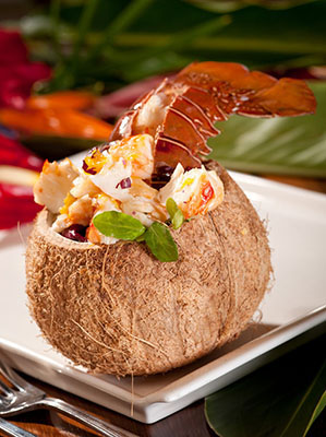 best seafood in Tamarindo: lobster coconut salad