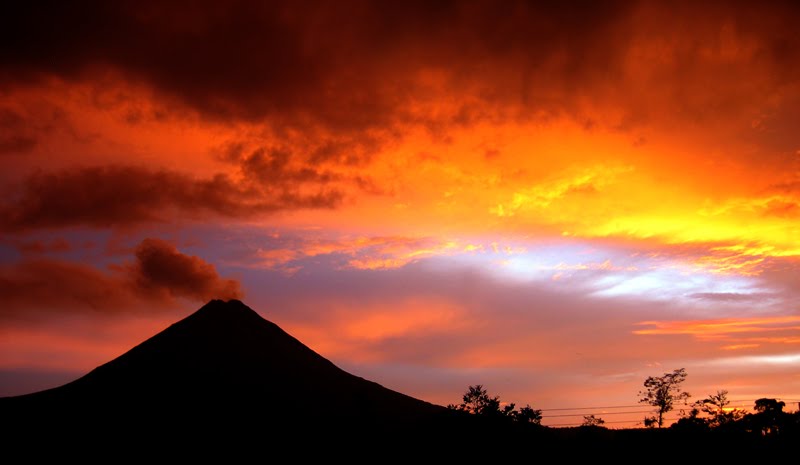 sunset over Arenal volcano