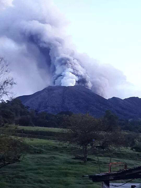 Turrialba Volcano erupting